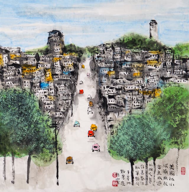 Cityscape painting 1 - Cityscape 城市景观 by Ling Yang Chang