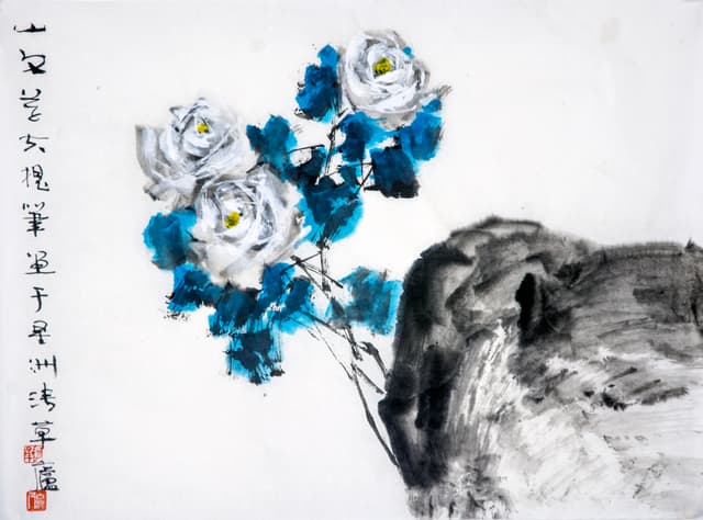 Painting of colorful flowers 4 - Flowery World 花花世界 by Ling Yang Chang