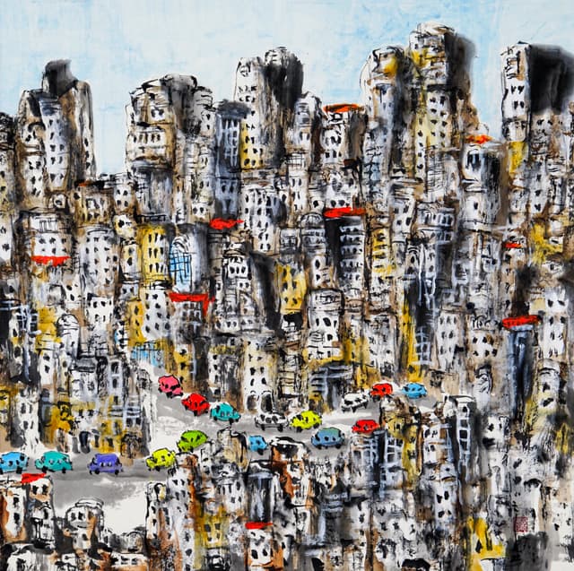 Cityscape painting 4 - Cityscape 城市景观 by Ling Yang Chang